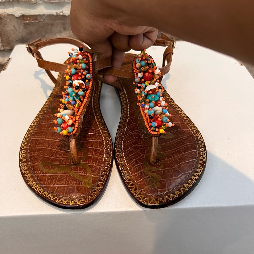 Colorful beaded sandals